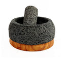 Molcajete redondo con base de madera Tres Piedras
