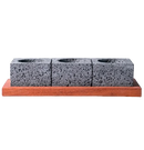 Salsero 3 Divisiones con Base de Madera Tres Piedras