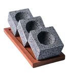 Salsero 3 Divisiones con Base de Madera Tres Piedras